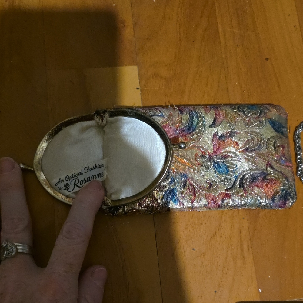 Rosanna Gold and Multicolor Floral Clutch